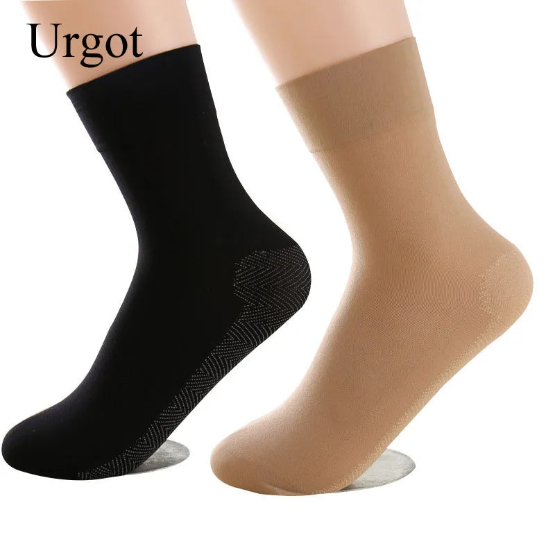 Urgot 3Pairs High Quality Women Socks Velvet Silk Spring Summer Socks Soft Cotton Bottom Wicking Slip-resistant Short Sock Meias