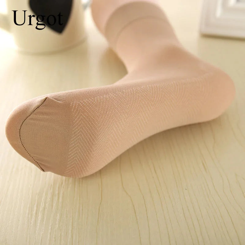 Urgot 3Pairs High Quality Women Socks Velvet Silk Spring Summer Socks Soft Cotton Bottom Wicking Slip-resistant Short Sock Meias