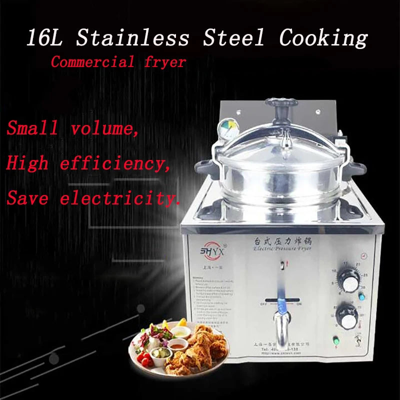 15L Electric Pressure Fryer Steel Commercial Cooking Machine MDXZ-16