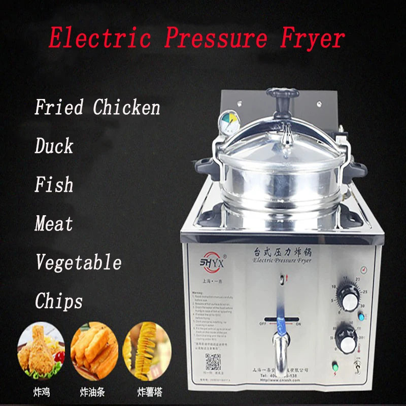 15L Electric Pressure Fryer Steel Commercial Cooking Machine MDXZ-16