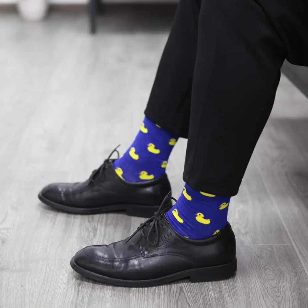 Match-Up Men's duck cartoon Combed Cotton Socks Crew Socks (451), US 7.5-12