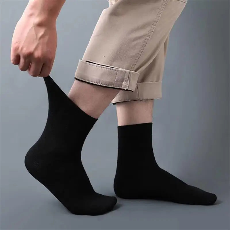 10pairs/ Men's Socks Polyester Cotton Middle Tube Socks Summer Thin Solid Color Breathable Business Men's Socks Men DropShipping