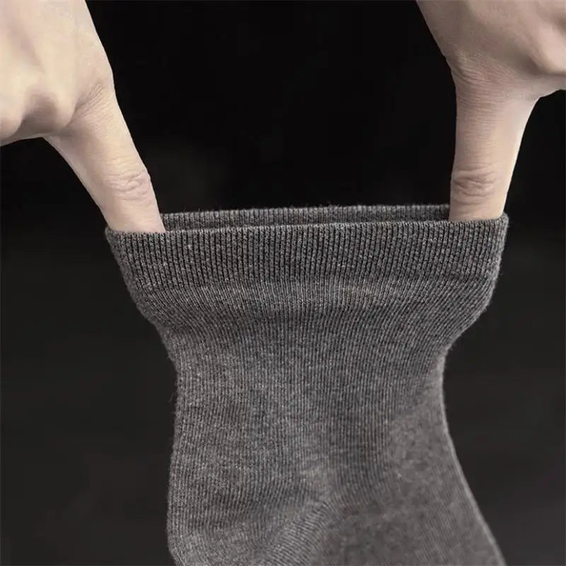 10pairs/ Men's Socks Polyester Cotton Middle Tube Socks Summer Thin Solid Color Breathable Business Men's Socks Men DropShipping