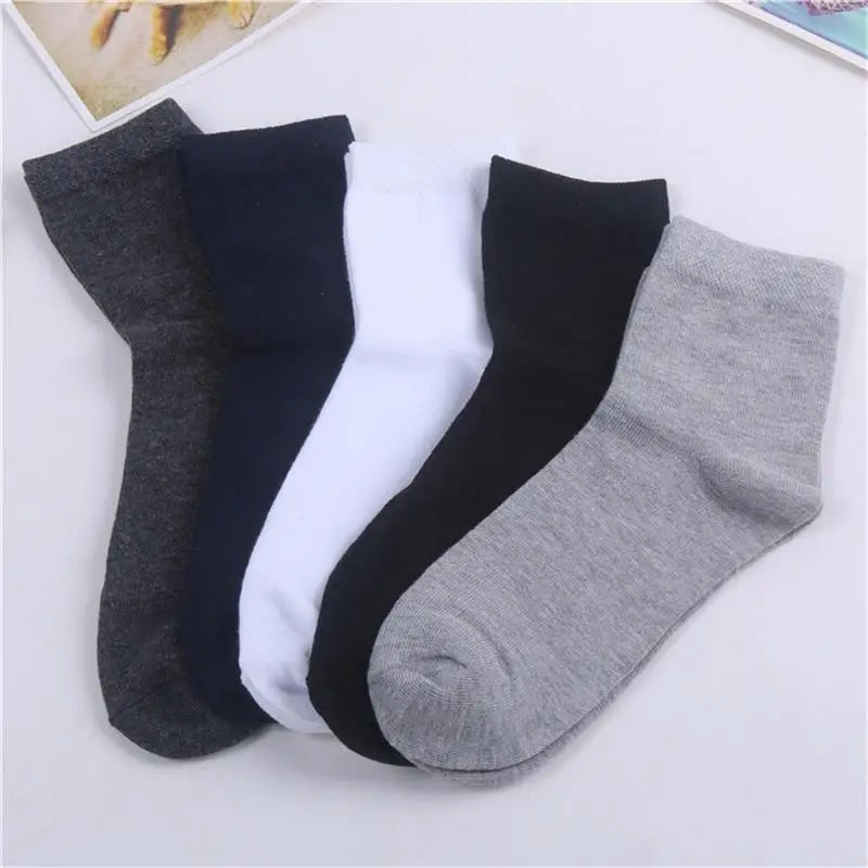 10pairs/ Men's Socks Polyester Cotton Middle Tube Socks Summer Thin Solid Color Breathable Business Men's Socks Men DropShipping