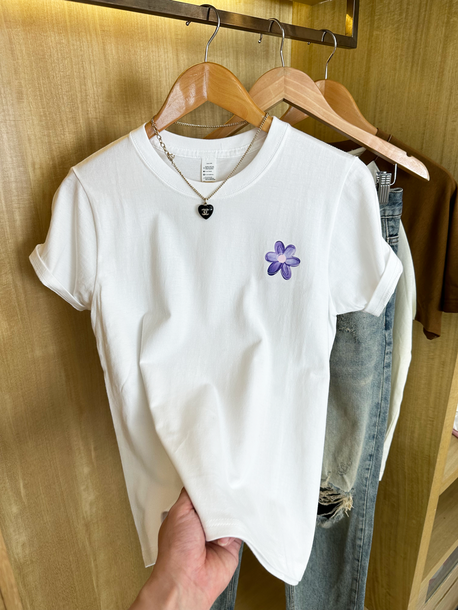 Shoulder New Half Sleeve White Top Fashionable T-shirt