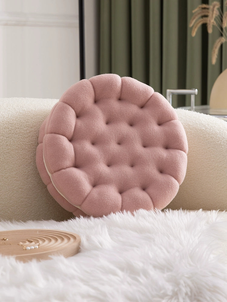 Pink Biscuit Cushion Original Couch Pillow Thickened Seat Cushion Bedroom Bay Window Office and Dormitory Waist Pillow Back Cushion