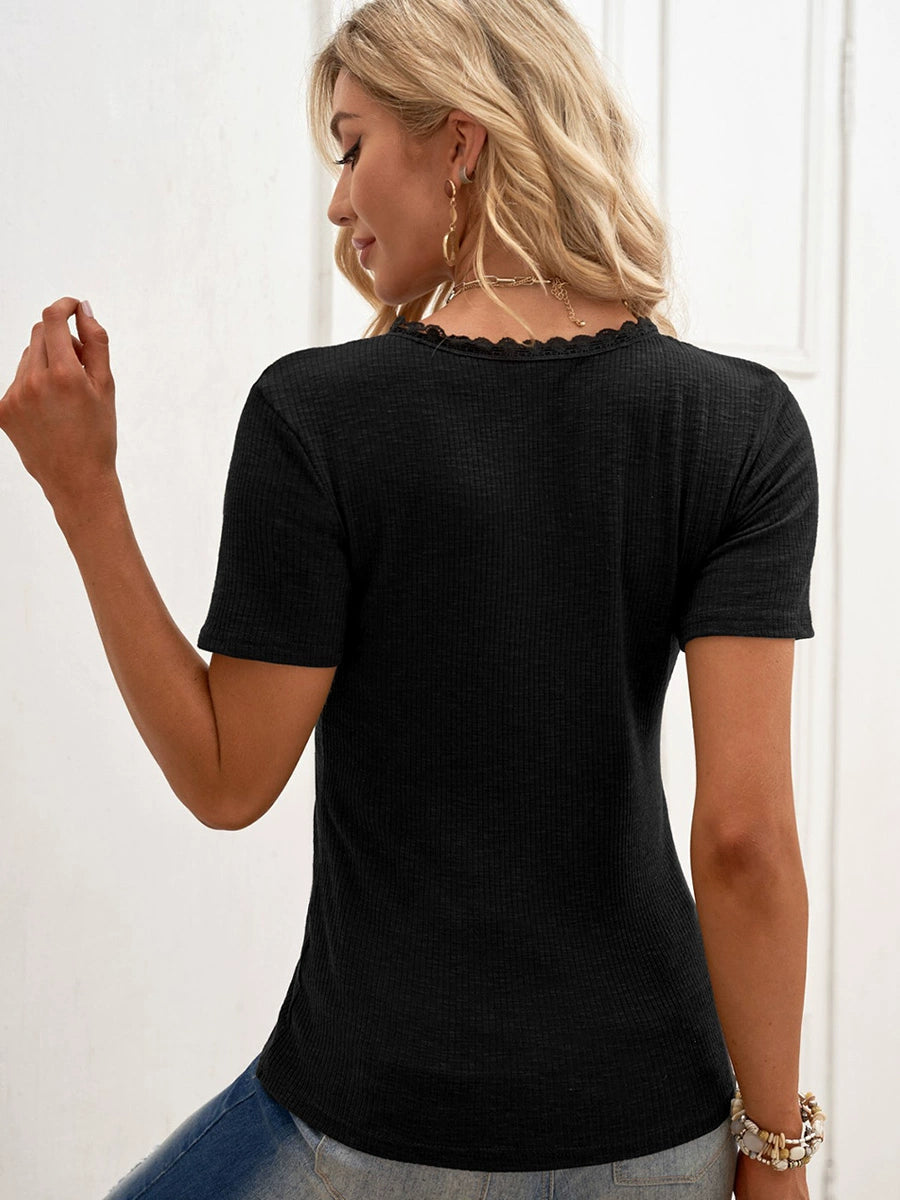 Silm Thin Summer Casual round Neck Short Sleeves T-shirt