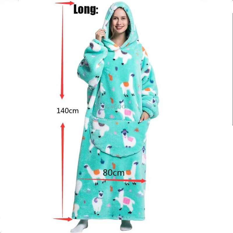 2024 New Oversized TV Wearable Blanket Extra Long hoodie.