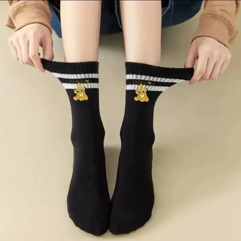 2024 The Lion King Simba Women's Mid-Tube Socks Autumn Winter Breathable Comfortable Sport Sweat Absorbent Man and Women's Socks