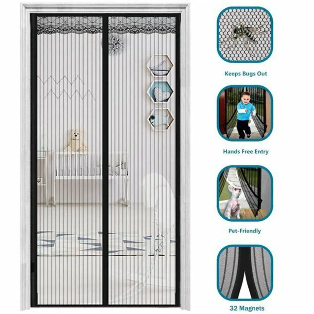 Hot Mosquito Net Curtain Magnets Door Mesh Insect Sandfly Netting With Magnets On The Door Mesh Screen 90*210cm