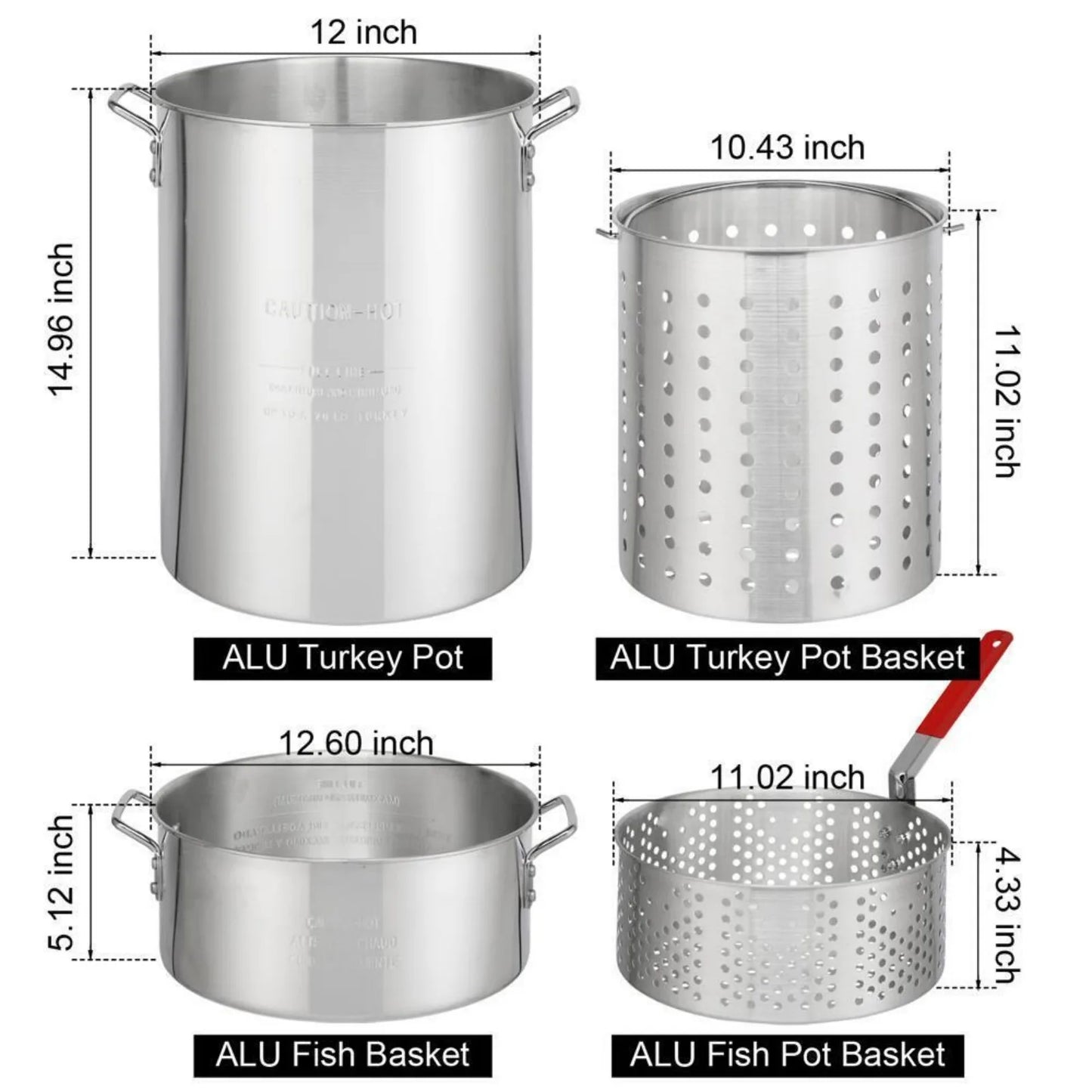 Propane 30 Qt. Turkey 10 Qt. Fish Fryer Boiler Steamer Set 54,000 BTU Burner United States