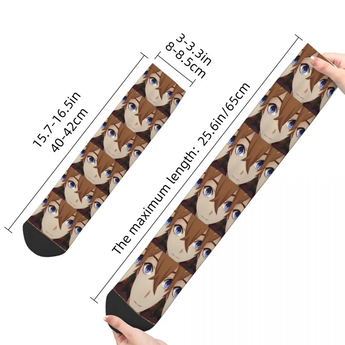 Fashion Men's Socks Novelty Childe Tartaglia Face Meme Sock Genshin Impact High Quality Women Socks Spring Summer Autumn Winter