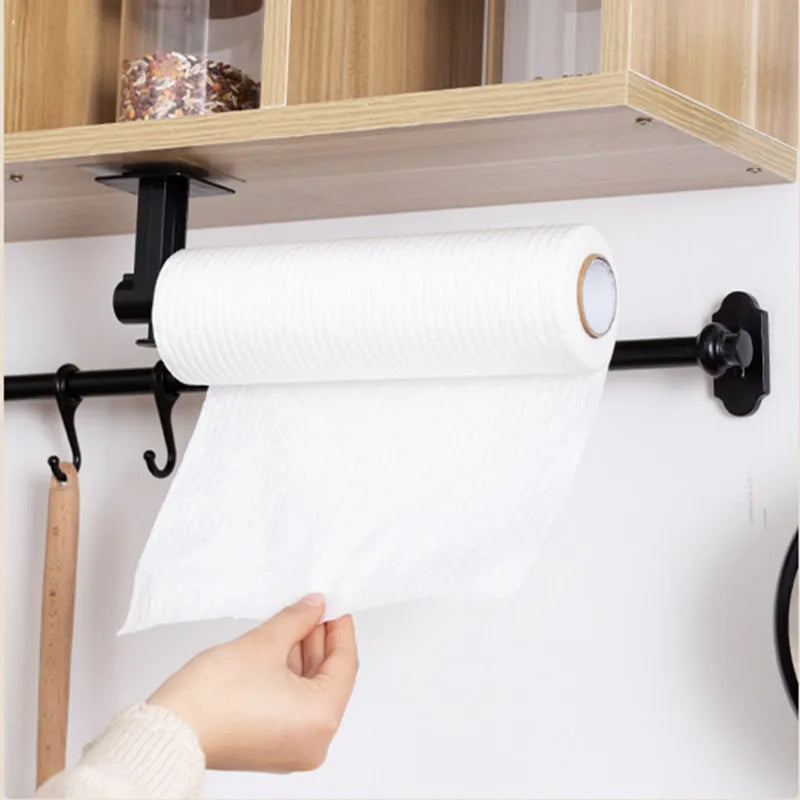 ABS Kitchen toilet paper holder Wall Mount Storage Rack for Pot Lid Roll Cutting Board Cling Film towel hanger home organizer