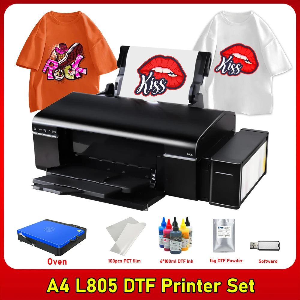 A4 DTF Printer Epson L805 DTF T shirt Printing Machine for Clothes Fabrics