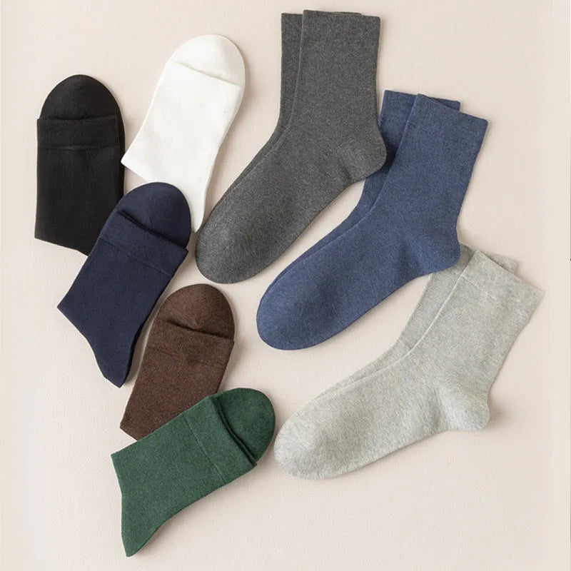 Men Cotton Socks OEM Male Middle Tube Socks Custom Printing Cotton Socks For Man Business Soft Socks