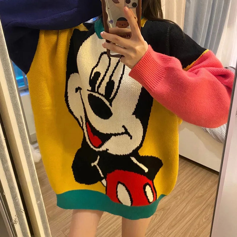 Disney Mickey Sweaters for Women Loose and Comfortable