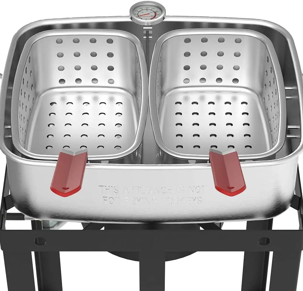 Nexgrill 18 Qt. Aluminum Fish Fryer with Double Basket, Outdoor Propane Deep Fryer