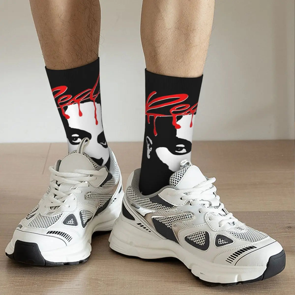 Hip-hop Whole Lotta Red Playboi Carti Basketball Socks Polyester Long Socks for Unisex Sweat Absorbing