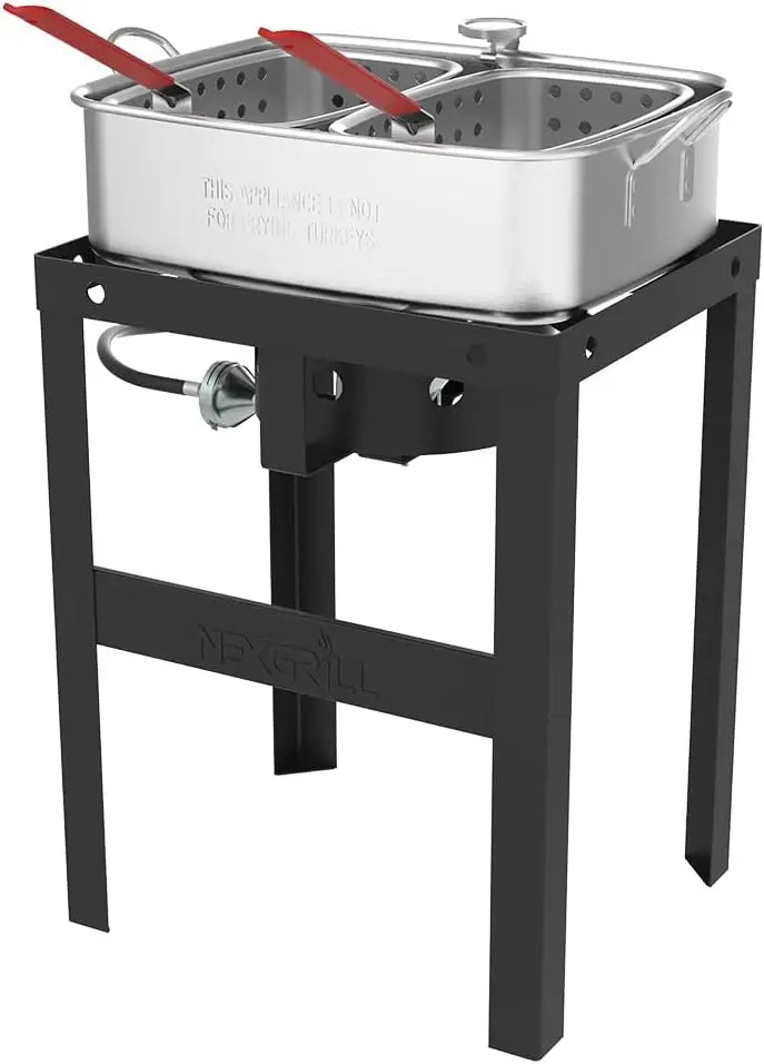 Nexgrill 18 Qt. Aluminum Fish Fryer with Double Basket, Outdoor Propane Deep Fryer