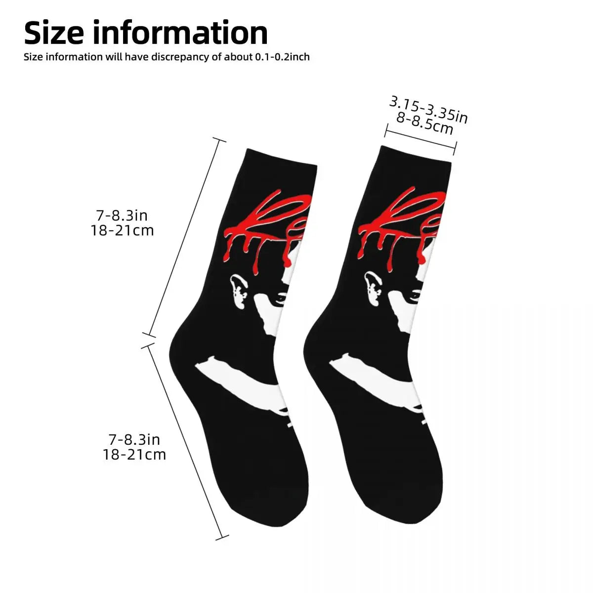 Hip-hop Whole Lotta Red Playboi Carti Basketball Socks Polyester Long Socks for Unisex Sweat Absorbing