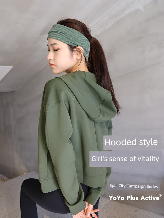 Yoyoplus Slim Looking Loose Long Sleeve Hooded Jacket