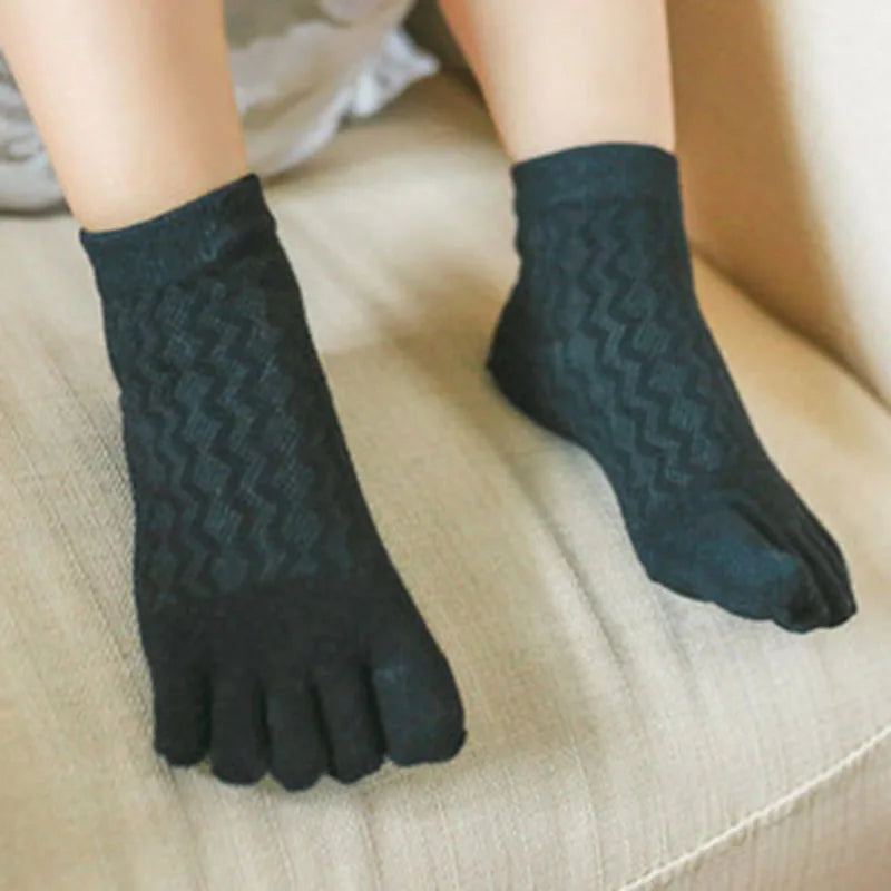 5 Pairs Toddler Baby Socks Solid Cotton Five Fingers Kids Boys Girls Mesh Breathable Toe Socks 1-3-6-10-12 Children Accessories