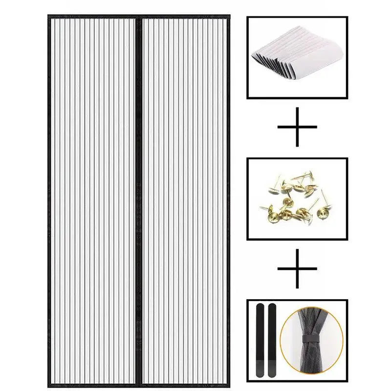 Magnetic Screen Doors Magnet Sliding Door Screens No Drilling Kitchen Door Screen Mesh Heavy Duty Magnetic Closure Door Screen