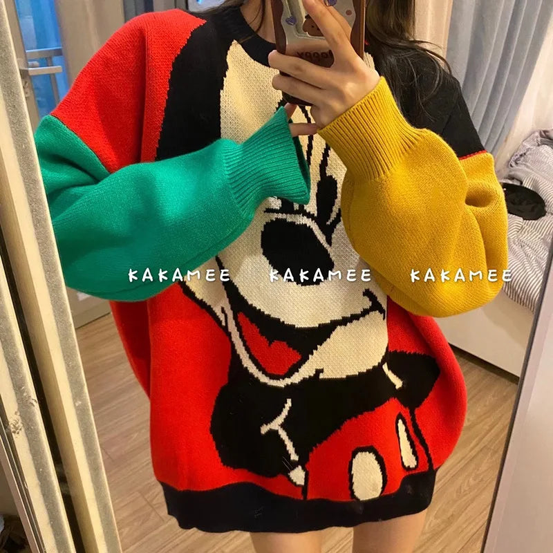 Disney Mickey Sweaters for Women Loose and Comfortable